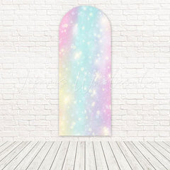 Rainbow Sparkle Tie Dye Swirl Tone Arch Backdrop For Art Theme Fun
