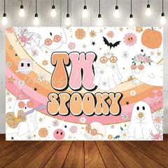 Lofaris Rainbow Two Spooky Floral Girl 2nd Birthday Backdrop