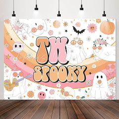 Lofaris Rainbow Two Spooky Floral Girl 2nd Birthday Backdrop