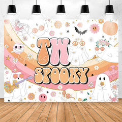 Lofaris Rainbow Two Spooky Floral Girl 2nd Birthday Backdrop