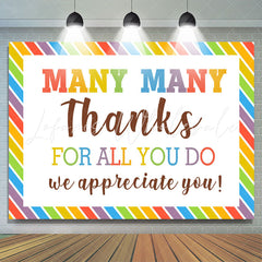 Lofaris Rainbow We Appreciate You Thanksgiving Backdrop
