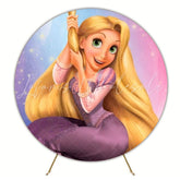 Rapunzel Princess Tower Round Backdrop For Fairytale Party Decor