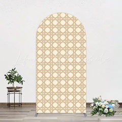 Rattan Texture Arch Backdrop for Rustic Party Decor