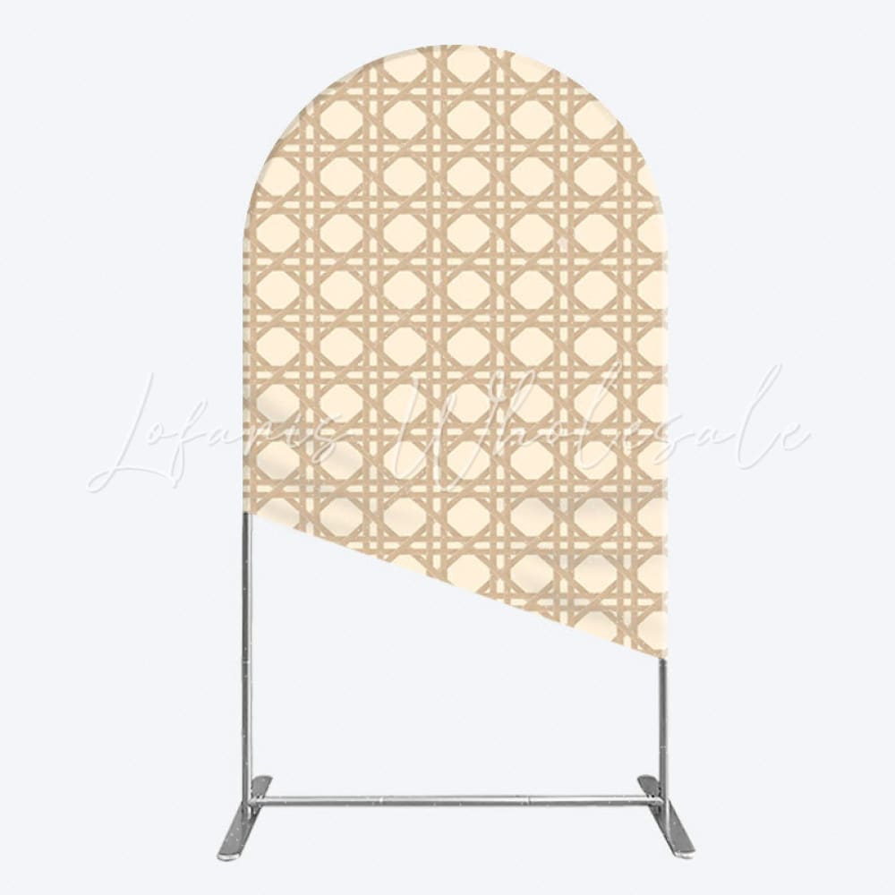 Rattan Texture Arch Backdrop for Rustic Party Decor