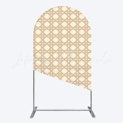 Rattan Texture Arch Backdrop for Rustic Party Decor