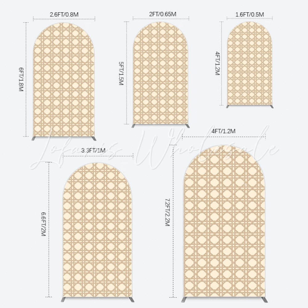 Rattan Texture Arch Backdrop for Rustic Party Decor