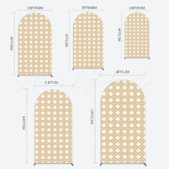 Rattan Texture Arch Backdrop for Rustic Party Decor