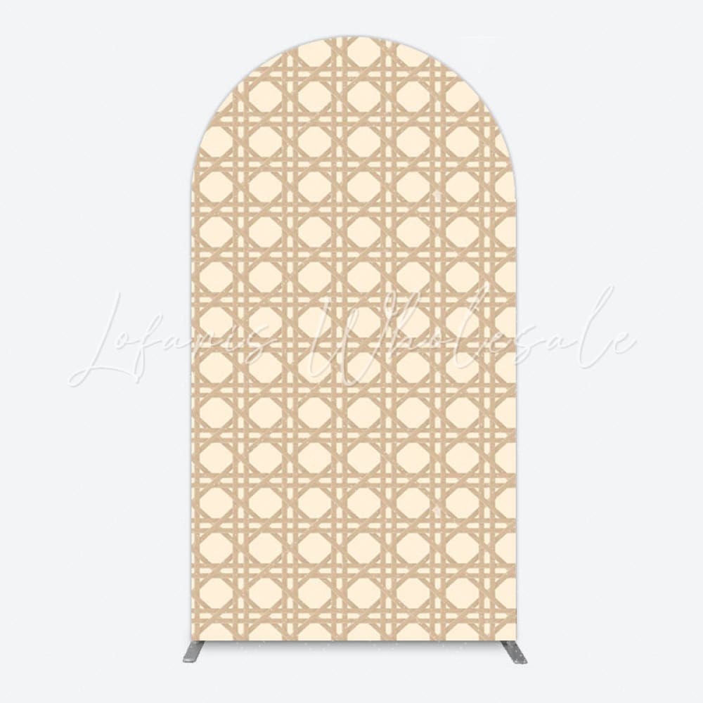 Rattan Texture Arch Backdrop for Rustic Party Decor