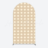 Rattan Texture Arch Backdrop for Rustic Party Decor