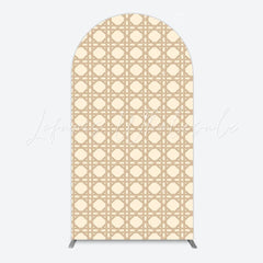 Rattan Texture Arch Backdrop for Rustic Party Decor