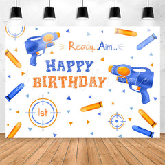 Lofaris Ready Aim Bottle Shot Boy Happy Birthday Backdrop