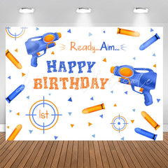Lofaris Ready Aim Bottle Shot Boy Happy Birthday Backdrop