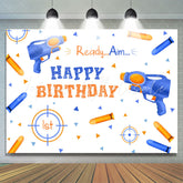 Lofaris Ready Aim Bottle Shot Boy Happy Birthday Backdrop