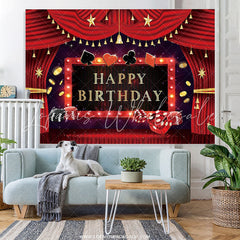 Lofaris Red And Gold Curtains Glitter Night Birthday Backdrop