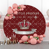 Lofaris Red And Silver Princess Baby Shower Circle Backdrop
