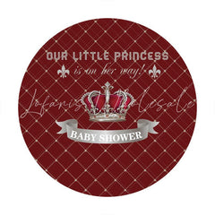 Lofaris Red And Silver Princess Baby Shower Circle Backdrop