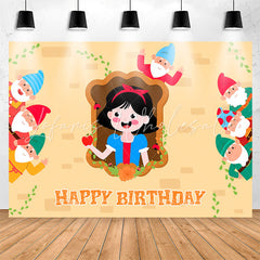 Lofaris Red Apple Princess Girls Happy Birthday Backdrop