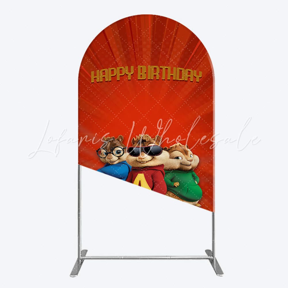 Red Blue Green Alvin And The Chipmunks Birthday Arch Backdrop