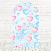 Red Blue Heart Gender Reveal Arch Backdrop For Baby News Day