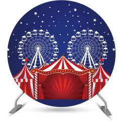 Lofaris Red Blue Night Star Circus Tent Round Party Backdrop