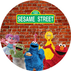 Lofaris Red Bricks And Plush Toy Round Happy Birthday Backdrop Kit