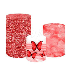 Red Butterfly Beauty Themed Cover Cylinders Kit