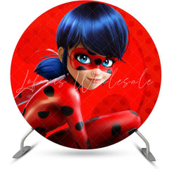Lofaris Red Cartoon Woman Themed Round Backdrop Kit For Girl