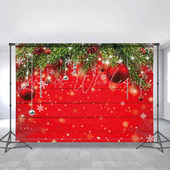 Lofaris Red Chrismas Decoration Ball Wood Backdrop For Party