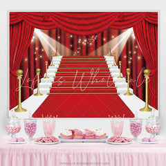 Lofaris Red Curtain Film Stars Celebrity Birthday Backdrop