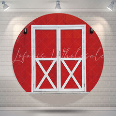 Lofaris Red Farm White Door Brithday Party Round Backdrop