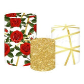Red Flowers Blooming Themed Cover Cylinders Kit