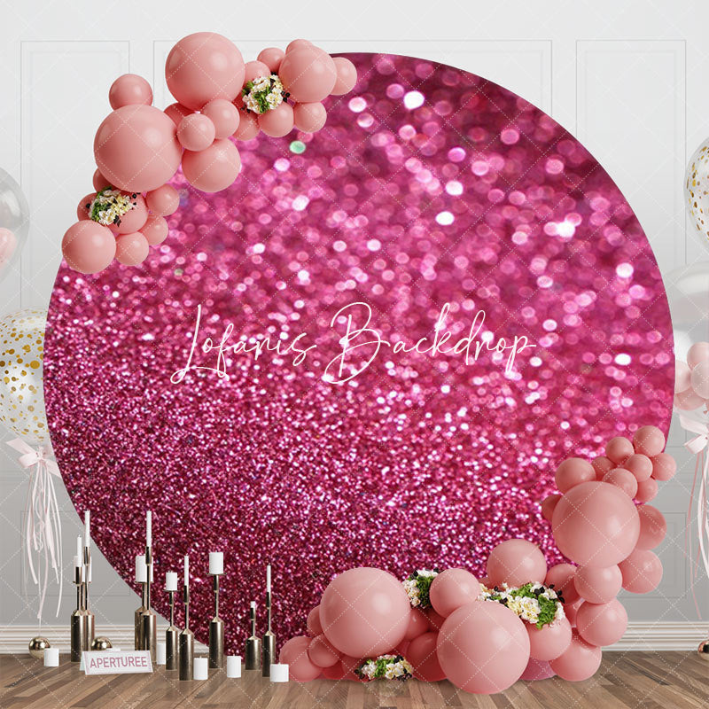 Lofaris Red Glitter Bokeh Round Birthday Backdrop For Girl