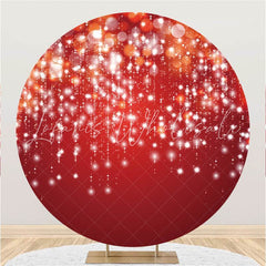 Lofaris Red Glitter Bokeh Theme Simple Circle Birthday Backdrop