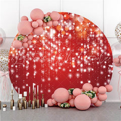 Lofaris Red Glitter Bokeh Theme Simple Circle Birthday Backdrop