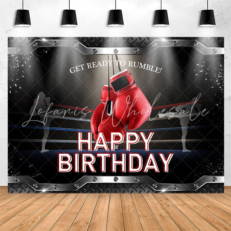 Lofaris Red Gloves Get Ready To Rumble Happy Birthday Backdrop