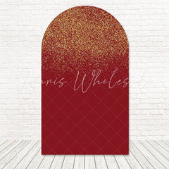 Red Gold Glitter Arch Backdrop for Festive and Bright Party Celebrations
