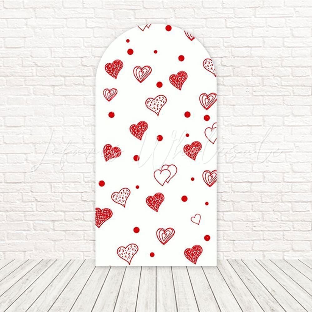Red Hearts Romantic Love Arch Backdrop For Valentine Party Decor
