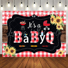 Lofaris Red Plaid Turnsole Its A Babyq Theme Shower Backdrop