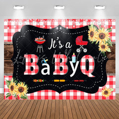 Lofaris Red Plaid Turnsole Its A Babyq Theme Shower Backdrop