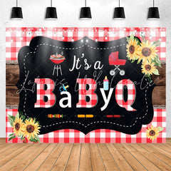 Lofaris Red Plaid Turnsole Its A Babyq Theme Shower Backdrop
