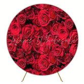 Red Roses Romantic Round Backdrop for Elegant Party