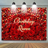 Lofaris Red Roses Wall Light Belt Birthday Queen Backdrop