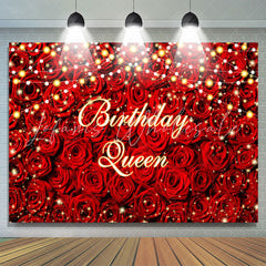 Lofaris Red Roses Wall Light Belt Birthday Queen Backdrop