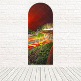 Red Sky Track Racing Arch Backdrop For Speed-Themed Parties