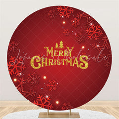 Lofaris Red Snowflake Theme Merry Christmas Circle Backdrop