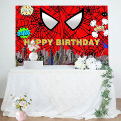 Red Spider Web Super Heros City Backdrop Party Decoration Backdrop