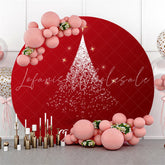 Lofaris Red Starlight Glitter Circle Christmas Backdrop