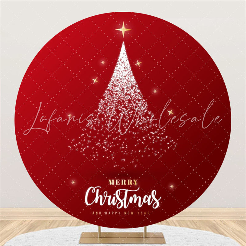 Lofaris Red Starlight Glitter Circle Christmas Backdrop
