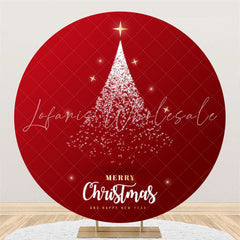 Lofaris Red Starlight Glitter Circle Christmas Backdrop