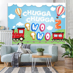 Lofaris Red Train And Chugga Happy 2nd Birthday Party Backdrop